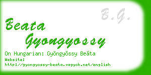 beata gyongyossy business card