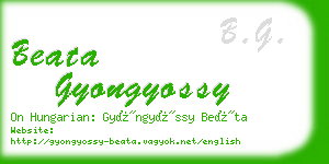 beata gyongyossy business card